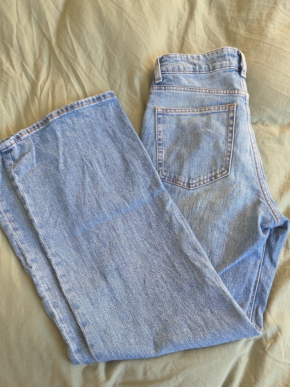 H&M Light Blue Wide-Leg High-Waist Jeans
